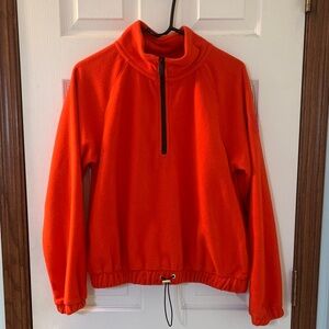 Love & Sports Orange w/ Black Trim Fleece 1/4 Zip Pullover Women’s Small (4/6)